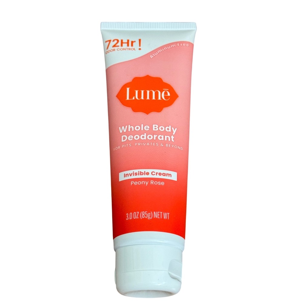 Lume Whole Body Deodorant NEW 3.0 oz Peony Rose Invisible Cream Aluminum Free
